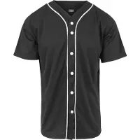 Urban Classics Chemise 'Baseball' noir / blanc