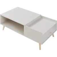 En.casa Table basse « Hallevil » avec tiroir 106 x 59 x 44 cm Gris clair