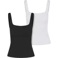 Urban Classics Top de - Débardeurs Côtelés (Lot de 2) - XS - L - pour Femme - noir/blanc - Taille L