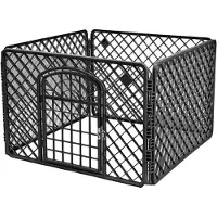 Leobert Enclos pour chien Valora 90 x 90 x 60 cm, noir | Enclos sûr et spacieux pour animaux