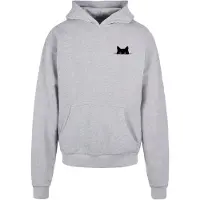 Mc Clothes Sweat-shirt 'Halloween - Cat' gris clair / noir