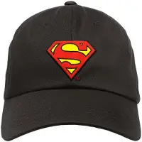 Superman Casquette de - Metal-Kids - Logo - pour Enfants - noir - Taille S