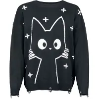 Banned Pull tricoté Gothic de - Lumi Jumper - S - 4XL - pour Femme - noir/blanc - Taille S