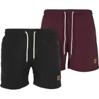 Urban Classics Shorts de bain bordeaux / noir / blanc
