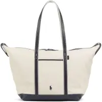 Ralph Lauren Cabas écru / bleu foncé