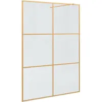 vidaXL Paroi de douche Walk-in Or 140 x 195 cm Verre trempé