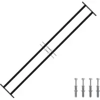 vidaXL Grille de fenêtre 176 x 30 cm, acier thermolaqué noir