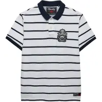 Superdry T-Shirt bleu marine / blanc