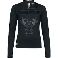 Harry Potter T-shirt manches longues de - Dark Academia Nocturnal Stroll with Owls - S - XXL - pour Femme - noir - Taille S