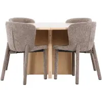 Ebuy24 Strada ensemble pour salle à manger table extensible Ø120cm, 170cm et 4 chaises whitewash, brun.