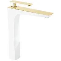 Mexen Indus mitigeur de lavabo, haut, blanc/or (744610-25)