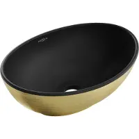 Mexen Lavabo Elza sur panneau 40 x 33 cm, décor noir mat/doré (21014027)
