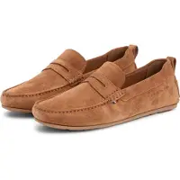 Tommy Hilfiger pour homme. FM0FM05789 Mocassins en daim avec semelles dentelées brunes (41), Marron, Plat, Cuir, Aucun, Casuel