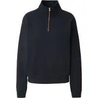 Superdry pour femme. W2012666A Sweat Essential Logo Emb Half Zip marine (L), Casuel, Coton, Manche longue