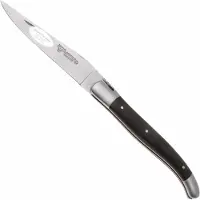 Laguiole En Aubrac Terre d'Aubrac, Double Stainless Steel Bolsters, Brushed Finish, couteau de poche, 12 cm