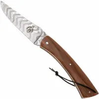 Laguiole En Aubrac Camembert CAM-DMS-ABW Balbach Damascus, Beech Wood, couteau de poche