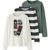 Name it T-Shirt 'NKMNikolai' bleu foncé / vert / orange / blanc naturel