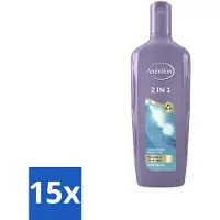 Unilever Shampooing Andrélon 2 en 1 - Nettoie et nourrit - 300 ml - Pack avantage - 15 pièces