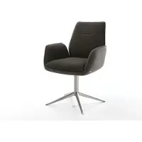 DELIFE Chaise-pivotante Zoa-Flex tissu mixte noir pied de chaise 4 branches roestvrij staal pivotement sur 360° fonction bascule ressorts ensachés