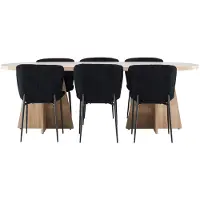 Ebuy24 Bootcut ensemble pour salle à manger table 115x230cm et 6 chaises teddy naturel.