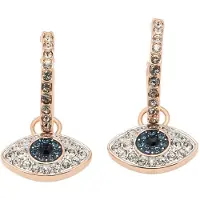 Swarovski Boucles d'oreilles bleu cyan / or / transparent