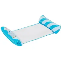 Eddy Toys Matelas de natation adulte - Lit gonflable à partir de 14 ans - Avec roulette pour la tête et les pieds - Jusqu'à 80 kg - Uniquement pour eau peu profonde - Patch de réparation inclus