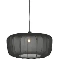 Steinhauer Lampe suspendue Vela Lino avec teinte noire Ø60cm