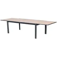 Hespéride Table De Jardin Rectangulaire Extensible Rallonge Coulissante Alu Evasion Effet Bois Honey Graphite- 10/12 Places -