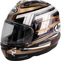 Arai RX-7V Evo Isle of Man 2026,, casque intégral ,Noir/Blanc/Or ,L