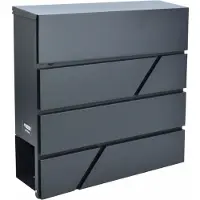 AWTOOLS Anthrazitfarbener Briefkasten 45, 370 x 370 x 105 mm (10.50 x 37 x 37 cm)