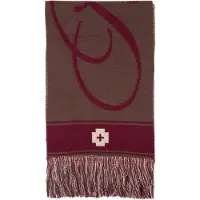 Prohibited Écharpe 'The Swiss Yuppie' marron / rouge cerise