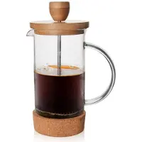 Orion Cafetière À Piston - - 400 Ml - Verre Borosilicate - Couvercle En Bambou