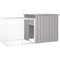 vidaXL Cage à lapins Gris 200x91x100 cm Acier galvanisé