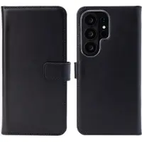 Selencia Étui portefeuille en cuir véritable Samsung Galaxy S26 Ultra - Noir
