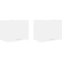 vidaXL Armoire suspendue avec porte Riga 2 pcs Blanc 50 x 31 x 40 cm