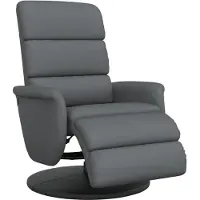 vidaXL Fauteuil relax avec repose-pieds Gris Similicuir