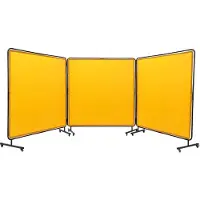 Vevor Rideau de Soudage avec Cadre 3 Panneaux Écran Rideau de Protection pour Soudure 1,8x1,8 m en Vinyle Ignifuge sur 12 Roues Pivotantes (6 Verrouillables) Mobile Pro pour Atelier