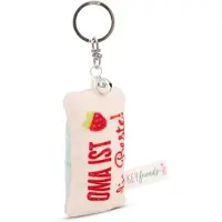 Magni Unisexe, Porte-clés, NICI Schlüsselanhänger Mini Plüschkissen Oma ist die Beste! mit Glöckchen 8cm, Multicolore