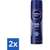Nivea Men Déodorant Spray Cool Kick 48h Spray 250 ml - Pack avantage - 2 pièces