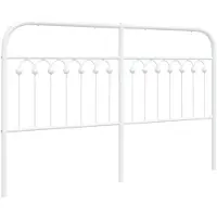 vidaXL Tête de lit de rechange en métal blanc 150 cm