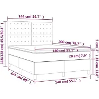 vidaXL Lit boxspring avec matelas vert foncé 140x200 cm velours