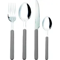 Brunner - Delice - Set De Couverts Taille 16 Pieces, Gris/Blanc