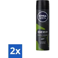Nivea - Homme - Déodorant - Spray - Noir profond Carbon Amazonia - 150 ml - economy pack - 2 pièces