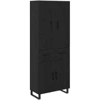 vidaXL Meuble haut, 2 pièces, imitation chêne noir, 69,5 x 34 x 180 cm