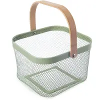 Orion Panier de rangement en métal vert 27 x 24,5 x 17,5 cm