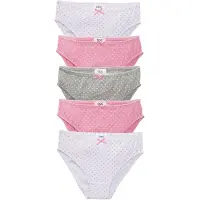 Bonprix Lot de 5 slips coton avec nœud en satin