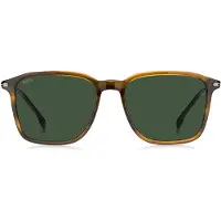 BOSS Lunettes de soleil imitation écaille marron avec branches argentées
