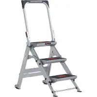 Altrex Safety Escabeau Step 3 - Simple - Aluminium - 3 Marches - Avec Barre D'appui - Hauteur De Travail Max. 2,65 M
