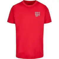 Mister tee T-Shirt 'Keep It 100%' gris / rouge vif