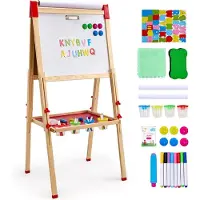 Vevor Chevalet d'Art Enfants 3-en-1 Tableau Magnétique Blanc Noir Double Face